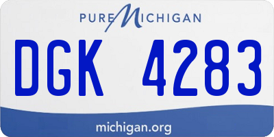 MI license plate DGK4283