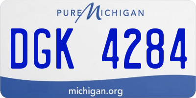 MI license plate DGK4284
