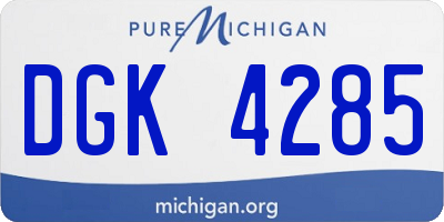 MI license plate DGK4285