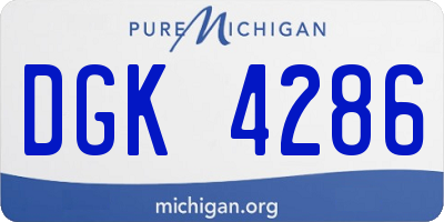 MI license plate DGK4286