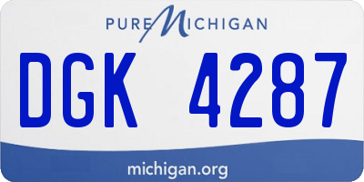 MI license plate DGK4287