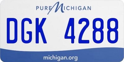 MI license plate DGK4288