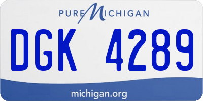 MI license plate DGK4289