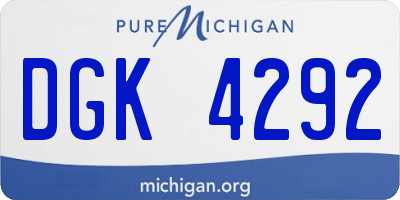 MI license plate DGK4292