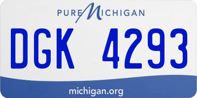MI license plate DGK4293