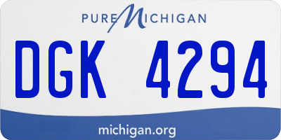 MI license plate DGK4294