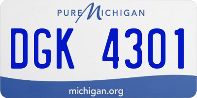 MI license plate DGK4301
