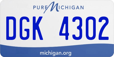 MI license plate DGK4302