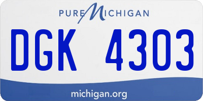 MI license plate DGK4303