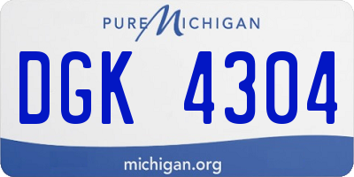 MI license plate DGK4304