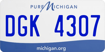 MI license plate DGK4307