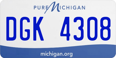MI license plate DGK4308