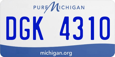MI license plate DGK4310