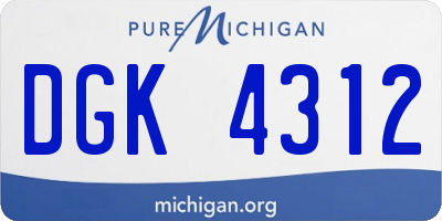MI license plate DGK4312