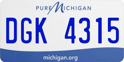 MI license plate DGK4315