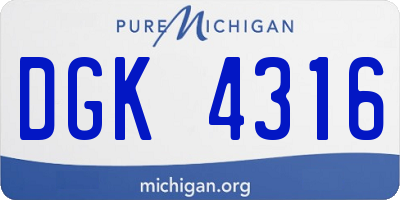 MI license plate DGK4316