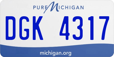MI license plate DGK4317