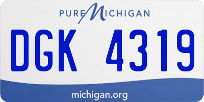 MI license plate DGK4319