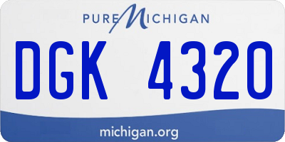 MI license plate DGK4320