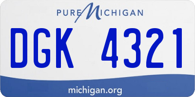 MI license plate DGK4321