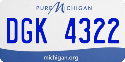 MI license plate DGK4322