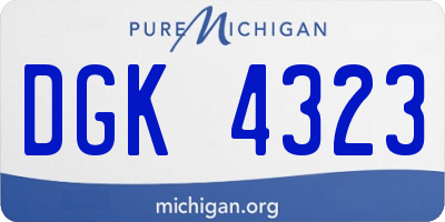 MI license plate DGK4323
