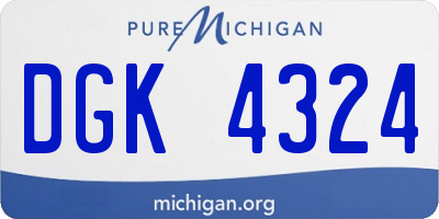 MI license plate DGK4324