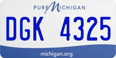 MI license plate DGK4325