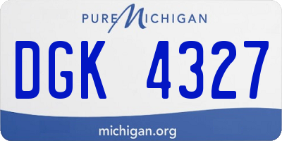 MI license plate DGK4327