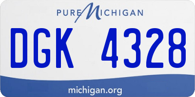 MI license plate DGK4328