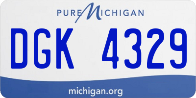 MI license plate DGK4329