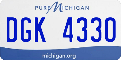 MI license plate DGK4330