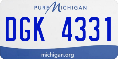 MI license plate DGK4331