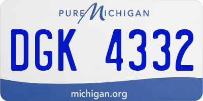 MI license plate DGK4332