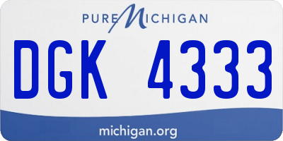 MI license plate DGK4333