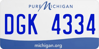 MI license plate DGK4334