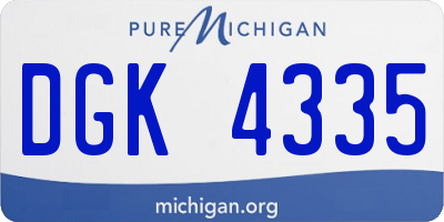 MI license plate DGK4335