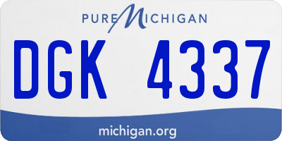 MI license plate DGK4337