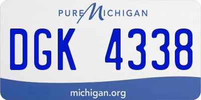 MI license plate DGK4338