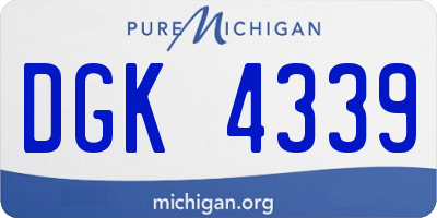 MI license plate DGK4339