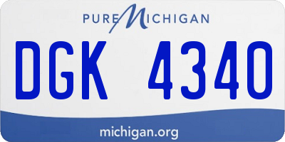 MI license plate DGK4340