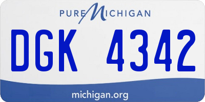 MI license plate DGK4342