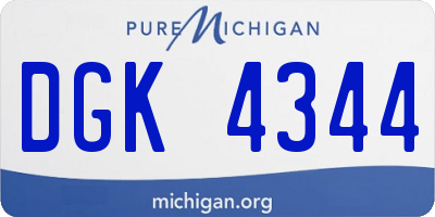 MI license plate DGK4344