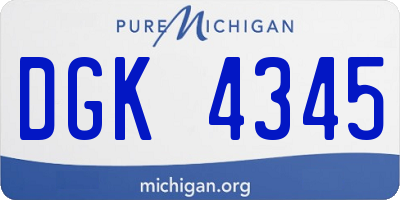 MI license plate DGK4345