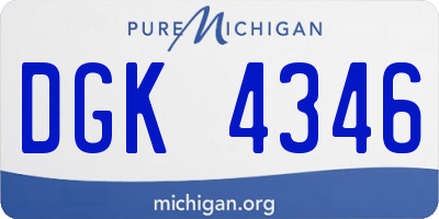 MI license plate DGK4346