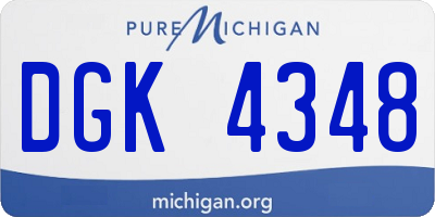 MI license plate DGK4348