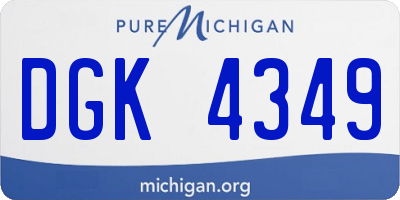 MI license plate DGK4349