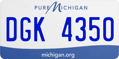 MI license plate DGK4350