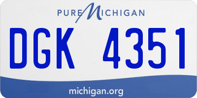 MI license plate DGK4351