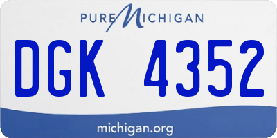 MI license plate DGK4352